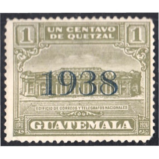Guatemala 298B 1938 Edificio de Correos y Telégrafos 150 Años de la Constitución de EE.UU sin goma Guatemala 298B 1938 Edificio de Correos y Telégrafos 150 Años de la Constitución de EE.UU sin goma