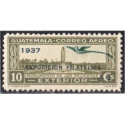 Guatemala 297 1937 Exposición Filatélica Monumento de los Proceres sin goma