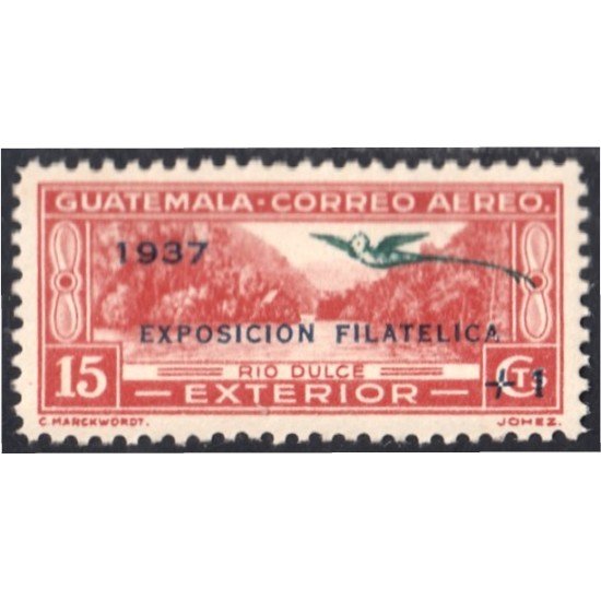 Guatemala 298 1937 Exposición Filatélica Monumento de los Proceres MH Guatemala 298 1937 Exposición Filatélica Monumento de los Proceres MH