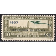 Guatemala 297 1937 Exposición Filatélica Monumento de los Proceres MH