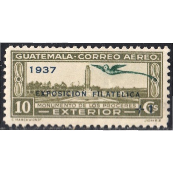 Guatemala 297 1937 Exposición Filatélica Monumento de los Proceres MH Guatemala 297 1937 Exposición Filatélica Monumento de los Proceres MH