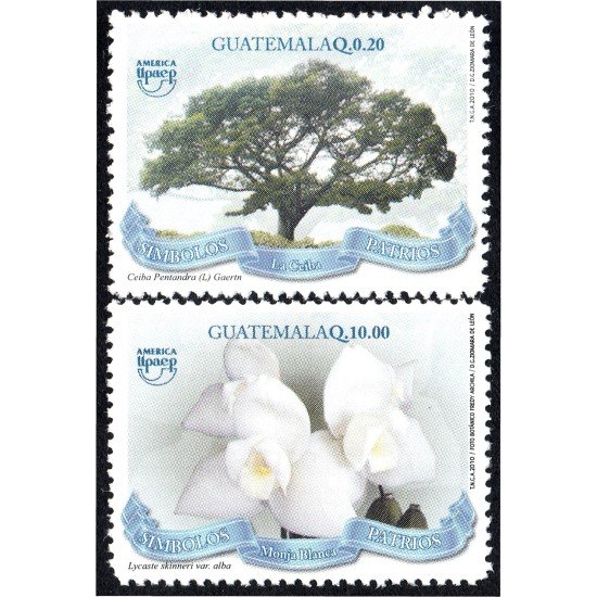 Guatemala 650/51 2011 América Upaep Símbolos Patrios La Ceiba Monja Blanca Flor MNH Guatemala 650/51 2011 América Upaep Símbolos Patrios La Ceiba Monja Blanca Flor MNH