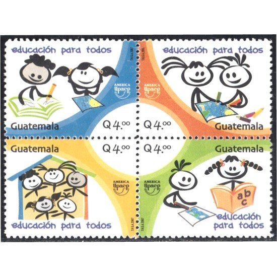 Guatemala 583/86 2007 América Upaep Educación para todos MNH Guatemala 583/86 2007 América Upaep Educación para todos MNH