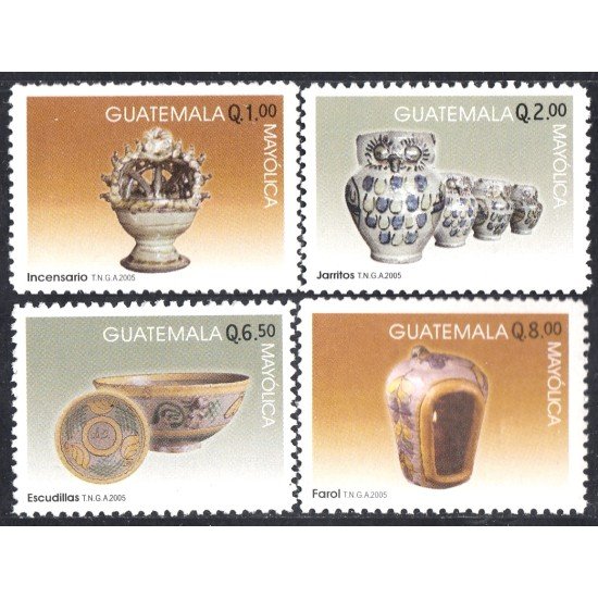 Guatemala 533/36 2005 Arte de la loza Cerámica en mayólica MNH