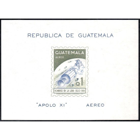 Guatemala HB 10 1969 Hombres a la Luna Apolo XI MNH Guatemala HB 10 1969 Hombres a la Luna Apolo XI MNH