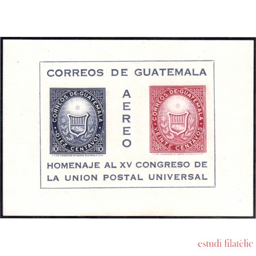 Guatemala HB 8 1965 1951 Homenaje al XV Congreso de la Unión Postal Universal MNH