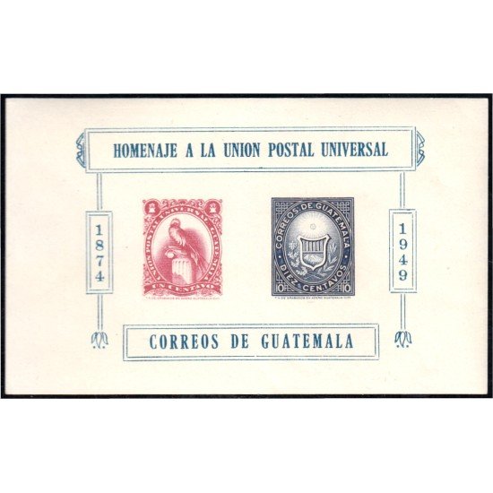 Guatemala HB 7 1951 Homenaje a la Unión Postal Universal MH Guatemala HB 7 1951 Homenaje a la Unión Postal Universal MH