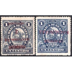 Guatemala Guatemala 91a/92a Sobrecarga inversa 1898 Timbre Fiscal Sb Correos Nacionales MH Guatemala Guatemala 91a/92a Sobrecarga inversa 1898 Timbre Fiscal Sb Correos Nacionales MH