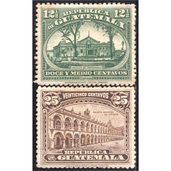 Guatemala 199/00 1922/23 Palacios de Centenario y Nacional de Antigua MH Guatemala 199/00 1922/23 Palacios de Centenario y Nacional de Antigua MH