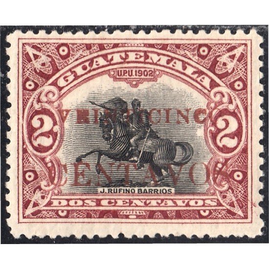 Guatemala 159 1916/19 José M. Reina Barrios MH Sobrecarga roja Guatemala 159 1916/19 José M. Reina Barrios MH Sobrecarga roja