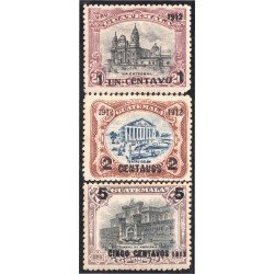 Guatemala 150/52 1912 La Catedral Teatro Colón Cuartel de Artillería MH Guatemala 150/52 1912 La Catedral Teatro Colón Cuartel de Artillería MH
