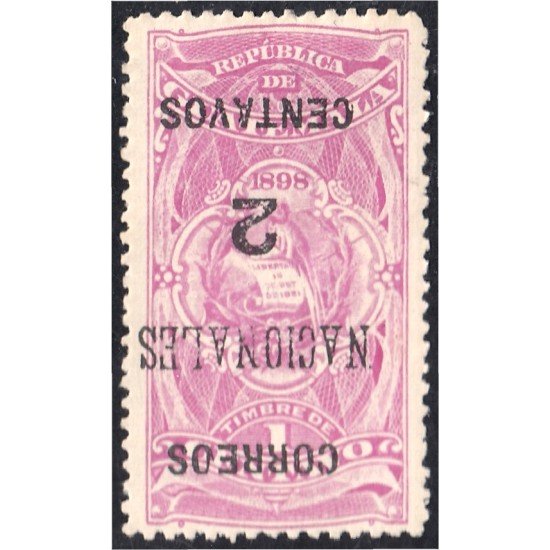 Guatemala 94sb sobrecarga inverida 1898 Timbre Fiscal Correos Nacionales MH Guatemala 94sb sobrecarga inverida 1898 Timbre Fiscal Correos Nacionales MH