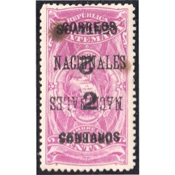 Guatemala 94sb 1898 Timbre Fiscal Correos Nacionales Sobrecarga invertida MH