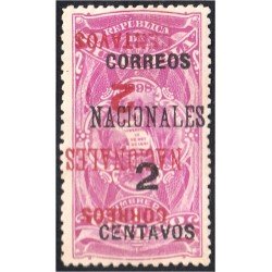 Guatemala 94sb 1898 Sobrecarga inversaTimbre Fiscal Correos Nacionales MH