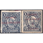 Guatemala 91/92 1898 Timbre Fiscal Sb Correos Nacionales MH
