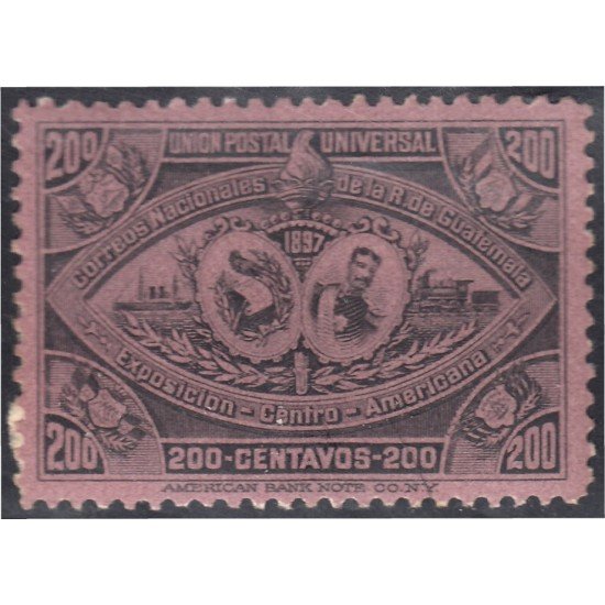 Guatemala 74 1897 Exposición de América Central Efigie José M. Reina Barrios MH