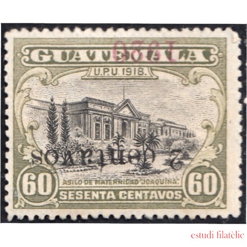 Guatemala 168a 1920 Asilo Materno MNH sobrecarga invertida