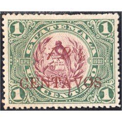 Guatemala 158b sobrecarga roja 1916/19 Emblema Nacional MNH Guatemala 158b sobrecarga roja 1916/19 Emblema Nacional MNH