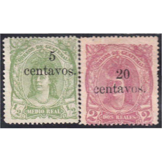 Guatemala 16/17 1878 Cabeza india MNH Guatemala 16/17 1878 Cabeza india MNH