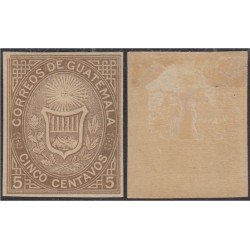 Guatemala 2 1871 Escudos Shields MH sin dentar Guatemala 2 1871 Escudos Shields MH sin dentar