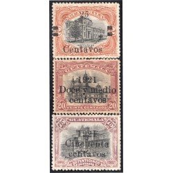 Guatemala 169/71 1920/21 Instituto de indígenas La Catedral Cuartel de Artillería sin goma Guatemala 169/71 1920/21 Instituto de indígenas La Catedral Cuartel de Artillería sin goma