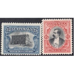 Guatemala 145/46 1911/12 Dirección General de Correos M. Estrada Cabrera sin goma Guatemala 145/46 1911/12 Dirección General de Correos M. Estrada Cabrera sin goma