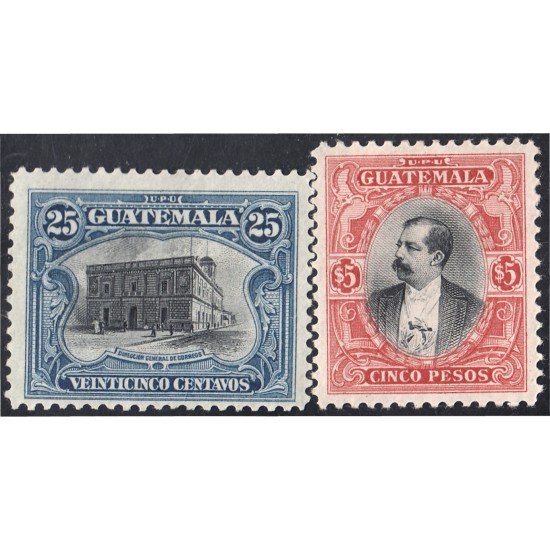 Guatemala 145/46 1911/12 Dirección General de Correos M. Estrada Cabrera sin goma Guatemala 145/46 1911/12 Dirección General de Correos M. Estrada Cabrera sin goma