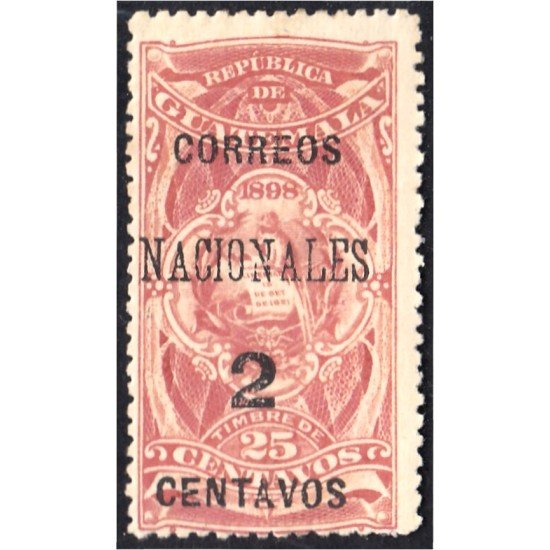 Guatemala 97 1898 Timbre Fiscal Correos Nacionales sin goma Guatemala 97 1898 Timbre Fiscal Correos Nacionales sin goma