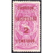 Guatemala 94sb 1898 Sobrecarga invertida Timbre Fiscal Correos Nacionales sin goma sb roja