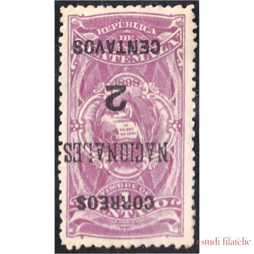 Guatemala 94sb sobrecarga invertida 1898 Timbre Fiscal Correos Nacionales sin goma sb invertida 