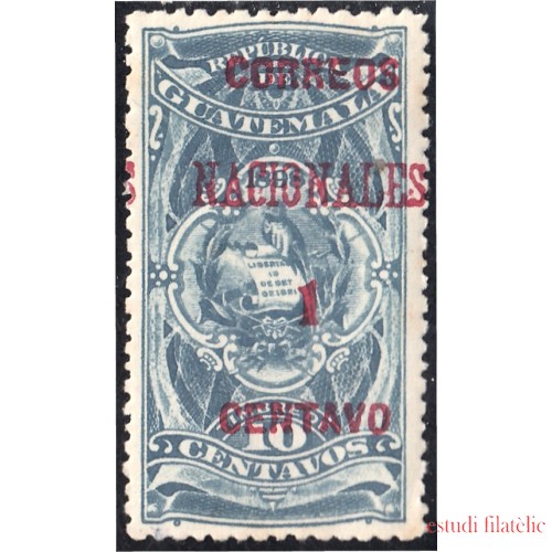 Guatemala 93 1898 Timbre Fiscal Correos Nacionales sin goma