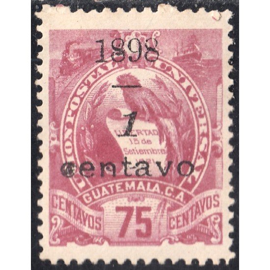 Guatemala 83 1898 Emblema Nacional sin goma Guatemala 83 1898 Emblema Nacional sin goma