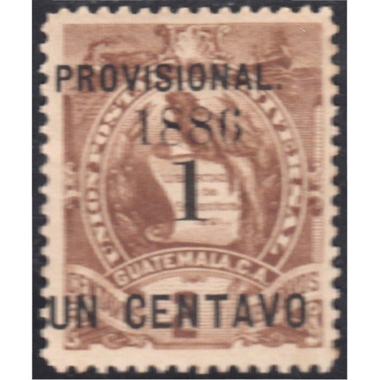 Guatemala 43 1886 Emblema Nacional sin goma Guatemala 43 1886 Emblema Nacional sin goma