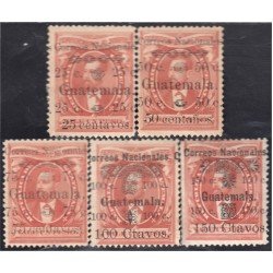 Guatemala 27/31 1886 Efigie José M. Reina Barrios sin goma Guatemala 27/31 1886 Efigie José M. Reina Barrios sin goma
