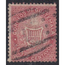 Guatemala 4 1871 Escudos Shields usado Guatemala 4 1871 Escudos Shields usado