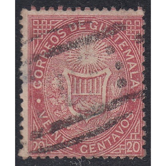 Guatemala 4 1871 Escudos Shields usado Guatemala 4 1871 Escudos Shields usado