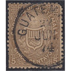 Guatemala 2 1871 Escudos Shields usado Guatemala 2 1871 Escudos Shields usado