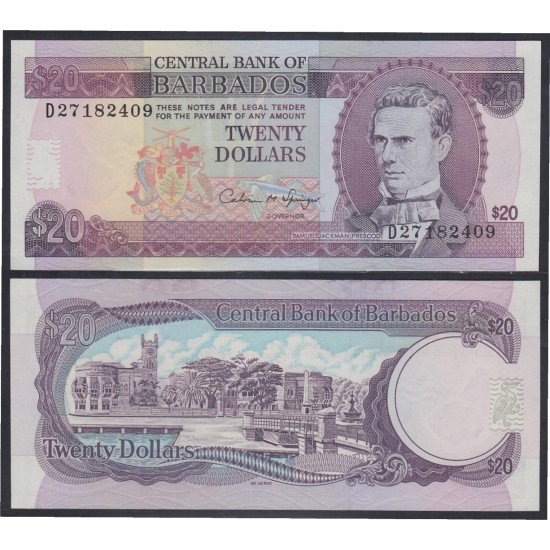 Barbados 20 dolares 1993 Billete Banknote Sin Circular Barbados 20 dolares 1993 Billete Banknote Sin Circular