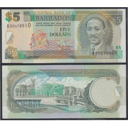 Barbados 5 dolares Billete Banknote Sin Circular Barbados 5 dolares Billete Banknote Sin Circular