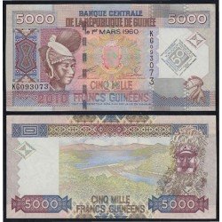 Guinea 5000 francs 2010 billete banknote sin circular Guinea 5000 francs 2010 billete banknote sin circular