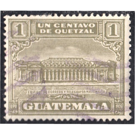 Guatemala 227 1927 Edificio de Correos y telégrafos nacionales usados Guatemala 227 1927 Edificio de Correos y telégrafos nacionales usados