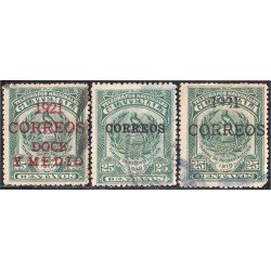 Guatemala 172/74 1920/21 Emblema Nacional Timbres de Reconstrucción usados Guatemala 172/74 1920/21 Emblema Nacional Timbres de Reconstrucción usados