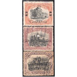 Guatemala 169/71 1920/21 Instituto de indígenas La Catedral Cuartel de Artillería usados Guatemala 169/71 1920/21 Instituto de indígenas La Catedral Cuartel de Artillería usados