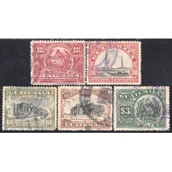 Guatemala 162/66 1918/19 Escudos Pilones de radio Escuela profesional usados Guatemala 162/66 1918/19 Escudos Pilones de radio Escuela profesional usados