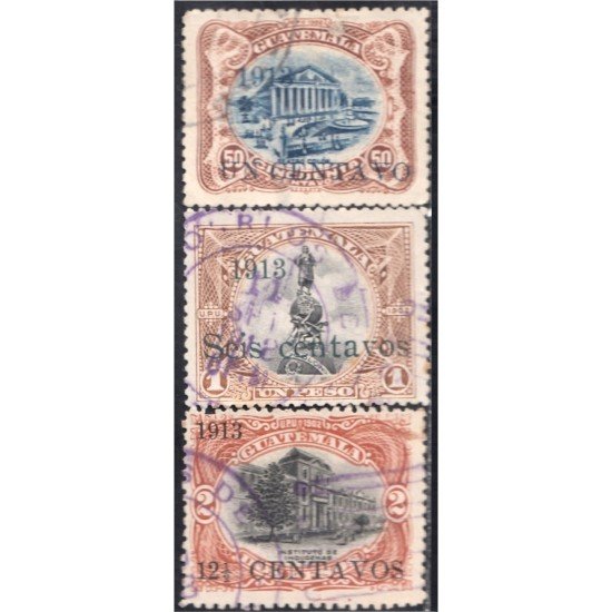 Guatemala 153/55 1913 Teatro y Monumento Colón Colegio de Indias usados Guatemala 153/55 1913 Teatro y Monumento Colón Colegio de Indias usados