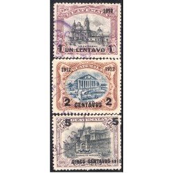 Guatemala 150/52 1912 La Catedral Teatro Colón Cuartel de Artillería usados Guatemala 150/52 1912 La Catedral Teatro Colón Cuartel de Artillería usados