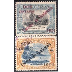 Guatemala 147/48 1911 Lago de Amatitlan Palacio de la Reforma usados Guatemala 147/48 1911 Lago de Amatitlan Palacio de la Reforma usados