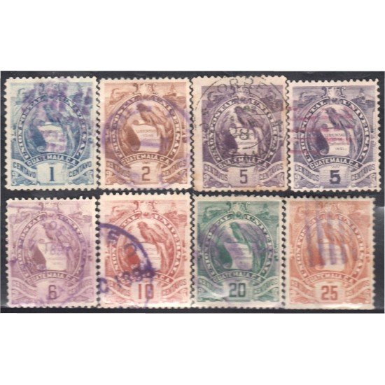Guatemala 44/51 1886/95 1886 Emblema Nacional usados Guatemala 44/51 1886/95 1886 Emblema Nacional usados