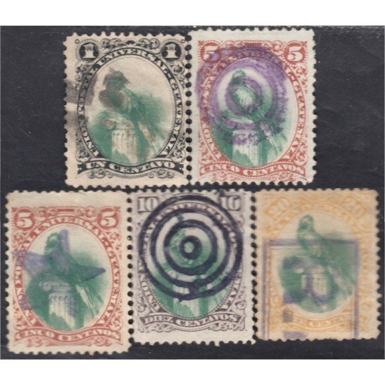 Guatemala 22/26 1881 Unión Postal Universal usados Guatemala 22/26 1881 Unión Postal Universal usados