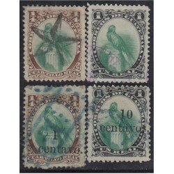 Guatemala 18/21 1879/81 Quetzal Emblema Nacional usados Guatemala 18/21 1879/81 Quetzal Emblema Nacional usados